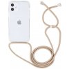 AppleKing transparentný kryt so šnúrkou pre iPhone 12 / 12 Pro - béžový - možnosť vrátiť tovar ZADARMO do 30tich dní