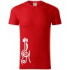 Husľový kľúč gitara - Tričko z organickej bavlny - 3XL ( Červená )
