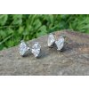 Náušnice mašličky strieborné číre sklo