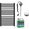 CERANO - Kúpeľňový elektrický radiátorový set Antonio - WIFI - 300W - čierna matná - 860x550 mm