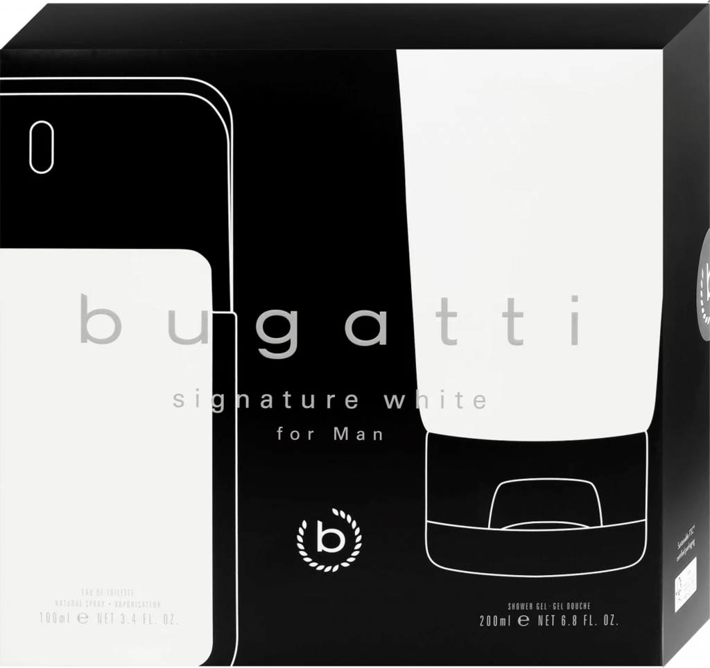Bugatti Signature White Men EDT 100 ml + sprchový gél 200 ml darčeková sada