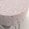 Biante Detský bavlnený oválny obrus Sandra SA-743 Spiace medvedíky na obláčikoch na svetlo ružovom 50x100 cm