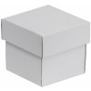 Darčeková krabička s vekom 100x100x100/40 mm, biela