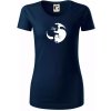 Mačka - Jin jang - Dámske tričko z organickej bavlny Origin (GOTS) - 2XL ( Tmavomodrá (veľmi tmavá - skoro čierna) )