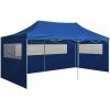 vidaXL Profesionálny skladací párty stan+4 steny 3x6 m, oceľ, modrý
