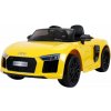 Elektrické autíčko Audi R8 Spyder, kožené sedadlo, penové kolesá, FM rádio, odpružené, žlté