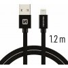 Swissten 71523201 TEXTILE dátový USB - Lightning, 1,2m, černý