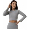 GymBeam Dámské tričko FLO Ribbed Crop Top Grey