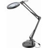 Lampa stolová s LED a lupou, 2400lm, USB napájanie, čierna, EXTOL LIGHT