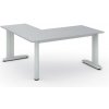 Rohový kancelársky písací stôl PRIMO FLEXIBLE, 160x160 cm, sivá