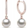 Perlové náušnice z ružového zlata s diamantmi KLENOTA K0848014