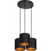 Závesné svietidlo NEVA okrúhle AD-LD-6365BE27T, 3x60W, E27, čierna (ORNO)
