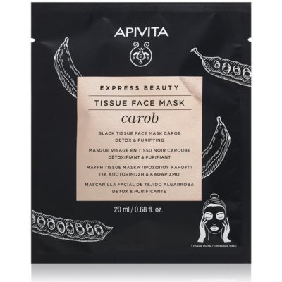 Apivita Express Beauty Carob plátenná maska s detoxikačným účinkom