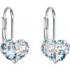 MSPERK Strieborné dievčenské náušnice tvar srdca so Swarovski crystals Ag 925/1000