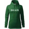 Karate postavy - Mikina dámská Cape s kapucí - XL ( Fľaškovozelená )