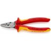 KNIPEX kliešte na káblové koncovky VDE 1000V, lisovanie podľa DIN 46228, 9778180