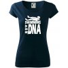 Swimming is in my DNA - Dámske tričko Pure - 3XL ( Tmavomodrá (veľmi tmavá - skoro čierna) )