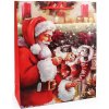 Stoklasa Vianočná darčeková taška s glitrami 18 x 23 x 8 cm Santa 1