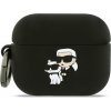 Karl Lagerfeld - Silicone Karl&Choupette Head 3D silikónové puzdro pre Apple AirPods Pro 3 – čierne