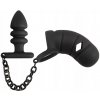 Klietka na penis s análnym kolíkom Black Velvets