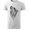 Geometria - vlk - vyjúci - Klasické pánske tričko vyššej gramáže - M ( Biela )