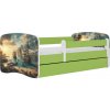 Kocot kids Detská posteľ Babydreams loď zelená, variant 80x160, se šuplíky, s matrací