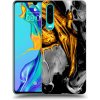 Picasee silikónový čierny obal pre Huawei P30 - Black Gold
