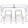 MODERNHOME HTA120R+4S WHITE Biely skladací stôl so 4 stoličkami