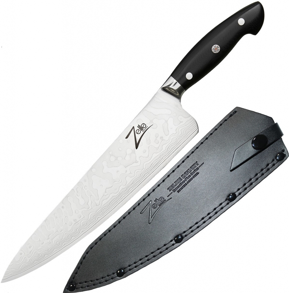 Zelite Infinity by Klarstein Executive-Plus 10" kuchársky nôž 61 HRC damašková oceľ EP-CF10-AS10