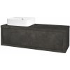 Dreja Umývadlová skriňa STORM SZZ2 120 (umývadlo Joy 3) - D16 Tmavý betón / D16 Tmavý betón / Pravé