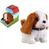 Teddies Pes Max chodiaci štekajúci plyš/plast 15 x12 cm na batérie so zvukom