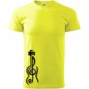 Husľový kľúč gitara - Klasické pánske tričko vyššej gramáže - 2XL ( Neonová žltá )
