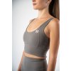 BrainMax dámsky športový top s výstrihom, šedý Veľkosť: S Športový top pre ženy s okrúhlym výstrihom