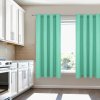 Krátky jednofarebný záves - Mentolový Uchytenie závesu: Dekoračné krúžky