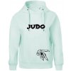 Judo nápis + postavy - Oversized mikina dámská Moon - kratšia + širšia - 2XL ( Frost )
