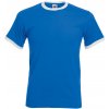 Pánske tričko Fruit of the Loom Ringer - Modrá a biela 3XL
