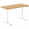 AlzaErgo Table ET2 Core biely + doska 120 × 80 cm bambusová zaoblená