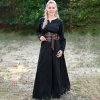 Outfit4Events Lehké raně středověké šaty Milla, vikingské šaty, černé