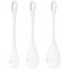 Venušine guličky Satisfyer Yoni Power 1 biele, sada 3 silikónových venušiných guličiek s priemermi 2–3 cm