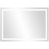 LED zrkadlo obdĺžnikové 60x50 cm, horizontálne, vstavaný vypínač, s okrajom, 4000