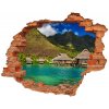 Diera 3D foto tapeta nálepka Vodné bungalovy 90x70 cm