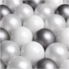 PLUSH NEST PLUSH NEST Loptičky do suchého bazéna 200 ks (Ø 6 cm, perleťové, priehľadné, strieborné)