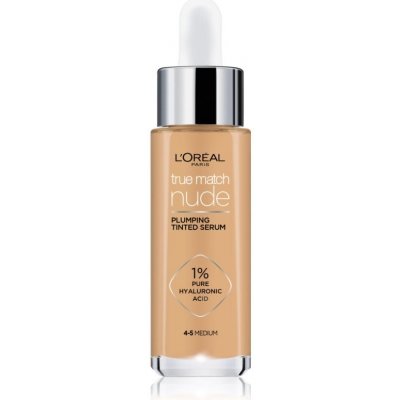 L’Oréal Paris True Match Nude Plumping Tinted Serum sérum pre zjednotenie farebného tónu pleti odtieň 4-5 Medium 30 ml