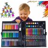 Umelecká sada na kreslenie a maľovanie 150ks (Kompletná výtvarná sada pre deti na kreslenie, maľovanie a kreatívnu tvorbu v praktickom kufríku)