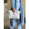 Dvojpriehradková crossbody kabelka GS-301-white/silver