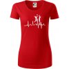 EKG volejbalistky - Dámske tričko z organickej bavlny Origin (GOTS) - XL ( Červená )