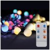 Solight LED 2v1 vonkajšia vianočná reťaz, gule, diaľkový ovládač, 100LED, RGB biela, 10m 5m, 8 funkcií, IP44 + záruka 3 roky zadarmo