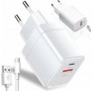 NABÍJAČKA SIEŤOVÁ KOCKA 2 USB Porty + TYP-C USB-C pre Telefón 25W biela