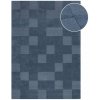 Tmavomodrý ručne tkaný vlnený koberec 160x230 cm Checkerboard – Flair Rugs
