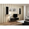 Obývacia stena Vigo 7 (biela/čierny lesk)